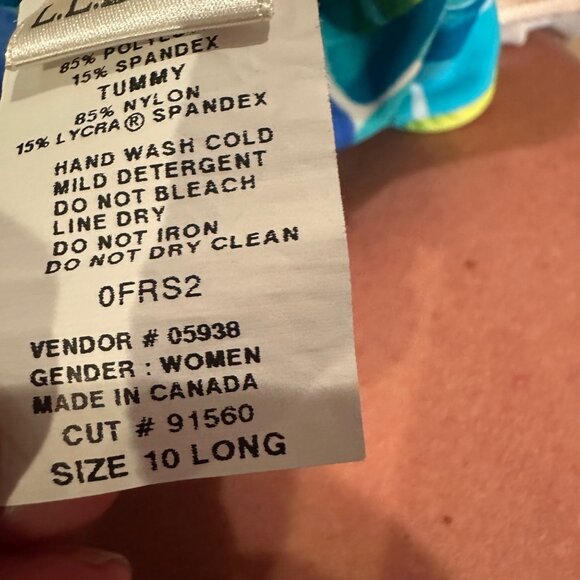 LL BEAN WOMENS BLUE FLORAL SWIM DRESS 10 LONG - Picture 9 of 9